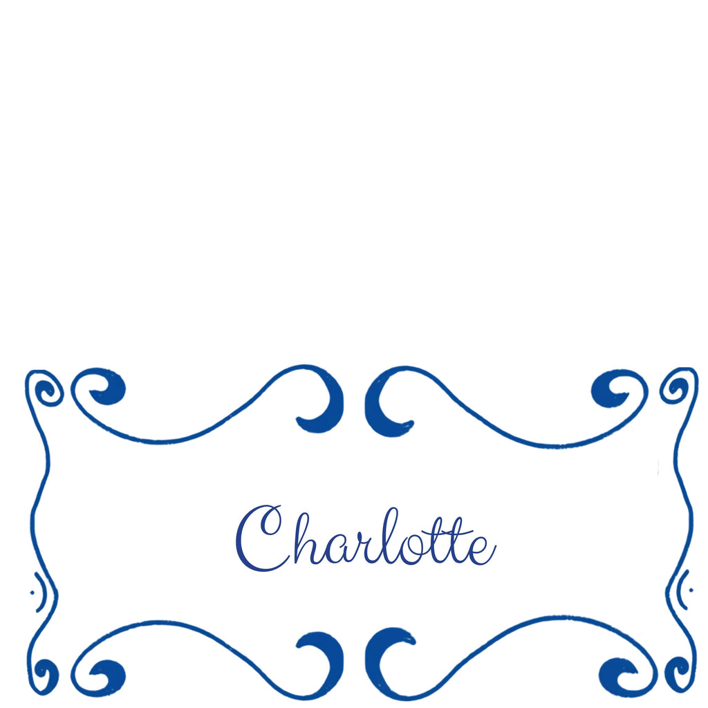 Editable Blue Wedding Place Card Template | French Kiss Suite | Printable Canva Place Card