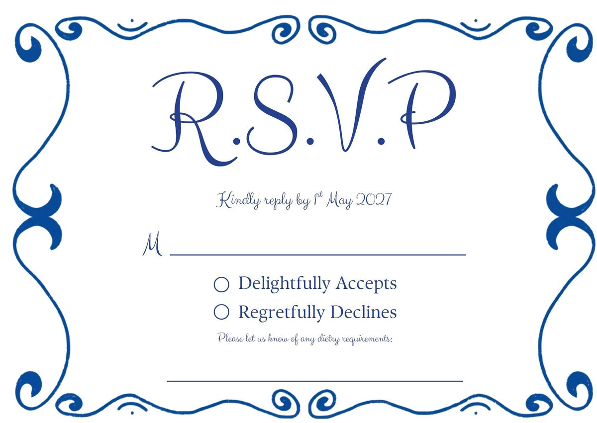 The French Kiss Suite | RSVP Canva Template (A6)